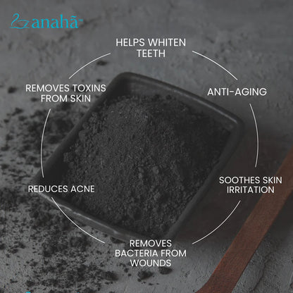 Charcoal | Activated Charcoal - Teeth Whitener - Anti Aging Face Wash - Premium Grade Detox Agent - Anha - 35gm