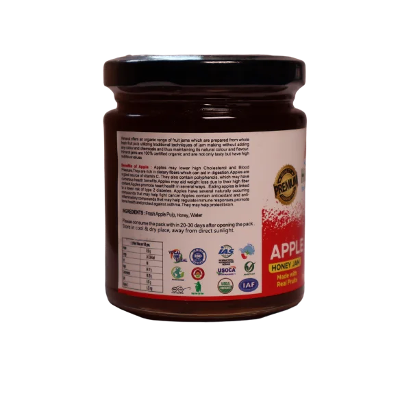 Honey Jam | Apple Honey Jam (With Chia Seeds) - USDA Organic - Tasty &amp; Healthy - No Added Preservatives - Himsrot - 250gm