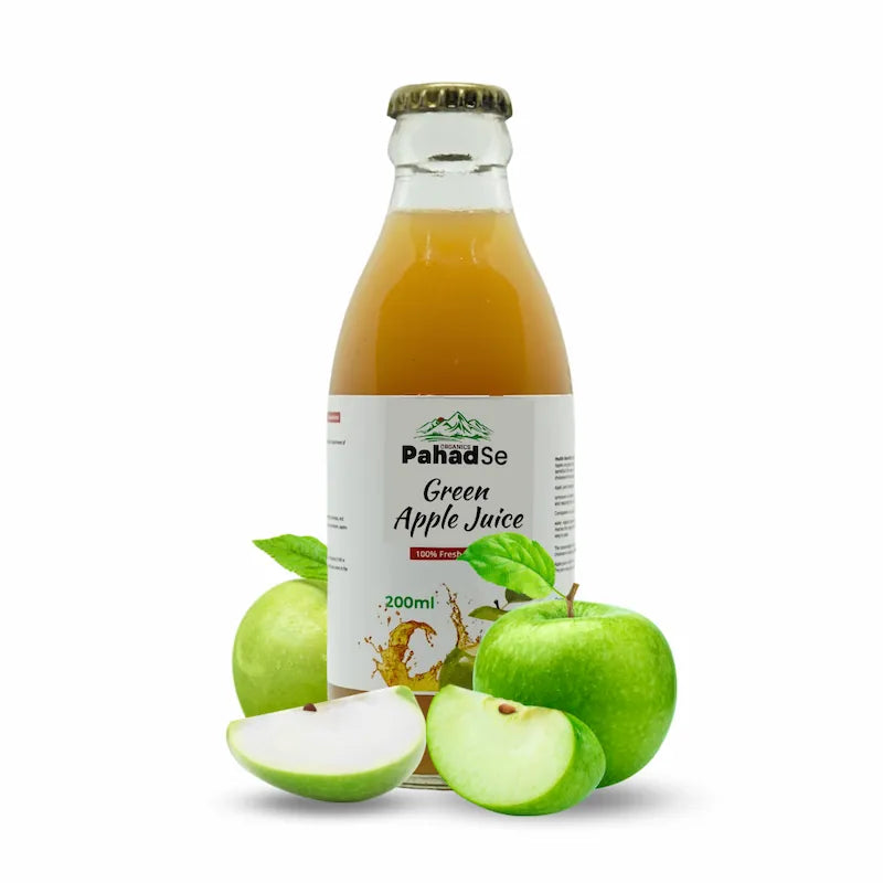 Apple Juice | Green Pure Apple Juice - 100% Handcrafted - No Preservatives &amp; No Artificial Colors - Pahad Se - 200ml