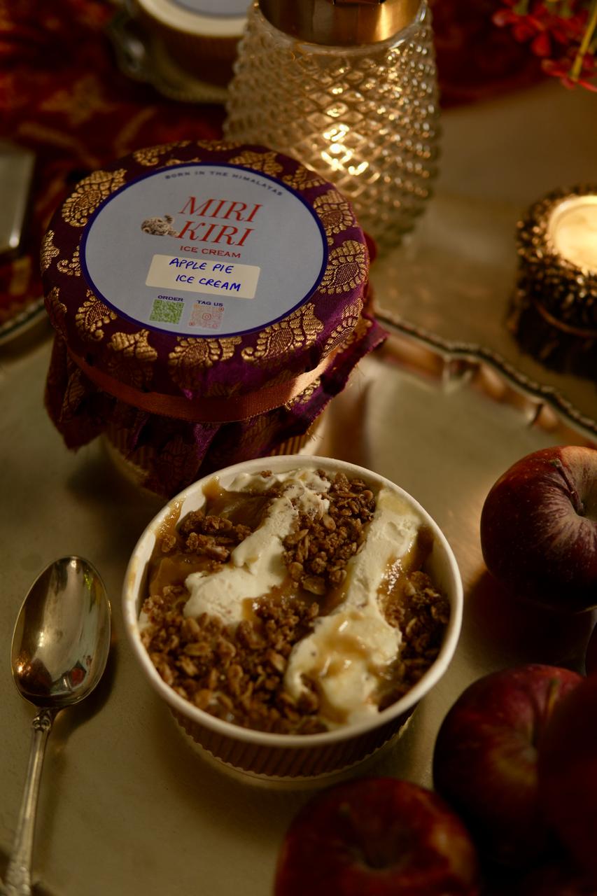 Ice Cream| Apple Pie Ice Cream- No Preservatives , No Artificial Flavours or Colours - Miri Kiri – 250gm