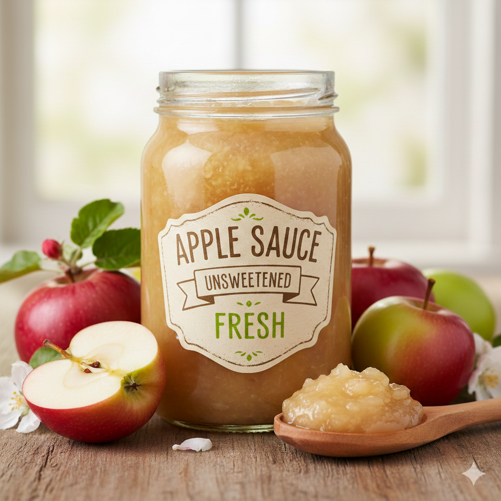 Apple Sauce (Unsweetened) - Fresh - Made from Only Apples - Vegan & Gluten Free - 275gm