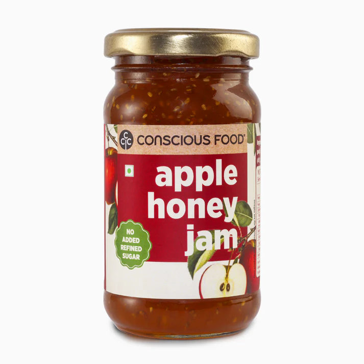 Jam | Apple Honey Jam - 100% Real Fruits -  No Preservatives &amp; No Added Refined Sugar - Conscious Food - 250gm