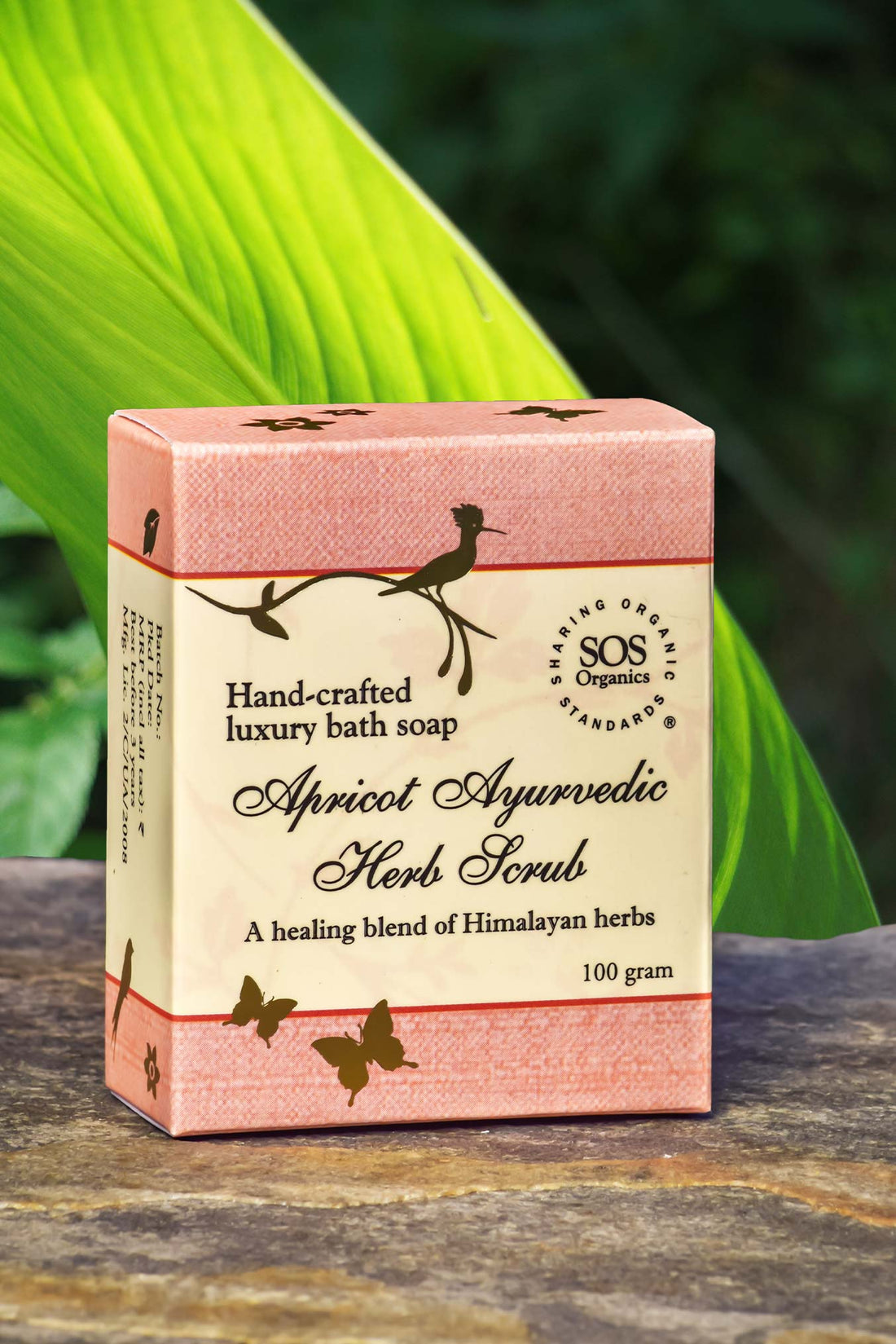 Apricot Ayurvedic Herb Scrub Luxury Bath Soap – SOS Organics – 100gm