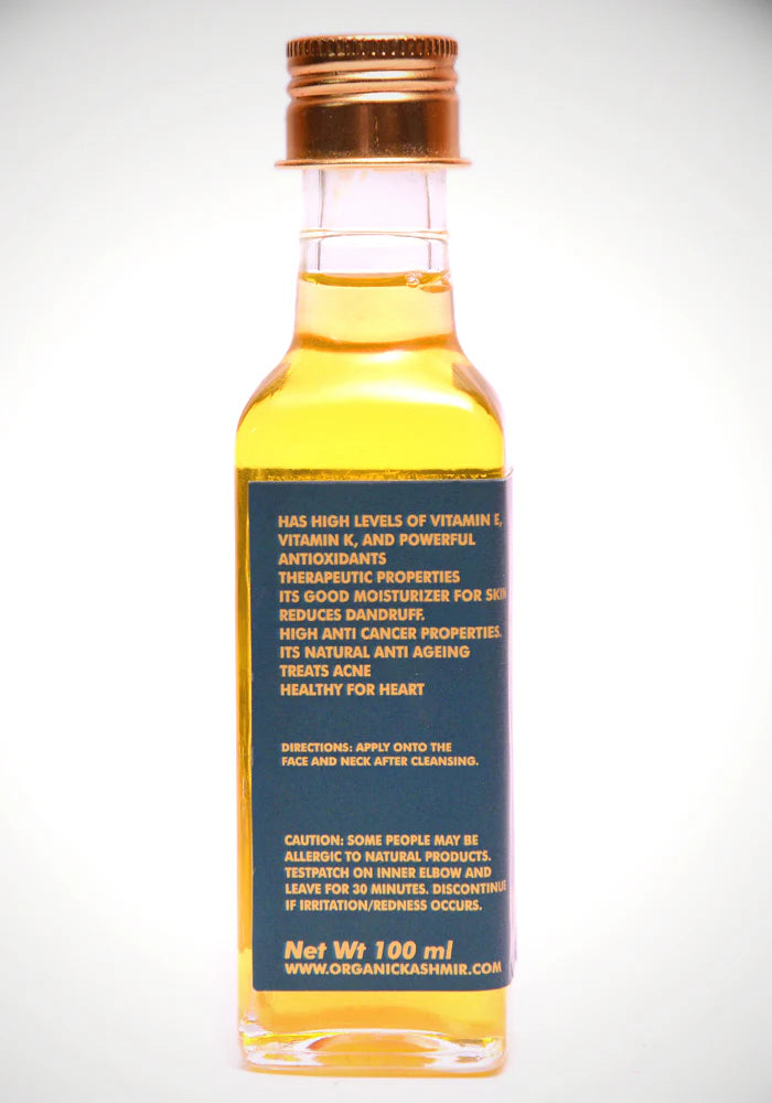 Apricot Oil  | Lakhaki Apricot Wood Pressed Oil - Edible - Non Ultra Filtered - High In Vitamins, Minerals And Essential Fatty Acids - Organic Kashmir - 100ml