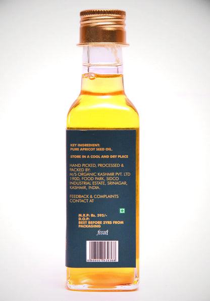 Apricot Oil  | Lakhaki Apricot Wood Pressed Oil - Edible - Non Ultra Filtered - High In Vitamins, Minerals And Essential Fatty Acids - Organic Kashmir - 100ml