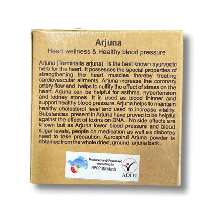 Arjuna Powder | (Heart Wellness &amp;amp; Healthy Blood Pressure) - GMO Free, Helps For Asthma, Hypertension &amp;amp; Kidney Stones - Aurospirul – 100gm