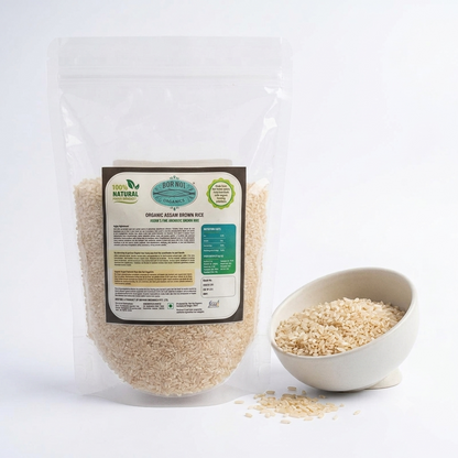 Rice | Aromatic Brown Rice – Straight From The Brahmaputra Valley Farms – The Medicinal Rice From Assam – USDA Organic – BOR-NOI ORGANICS – 1000gm
