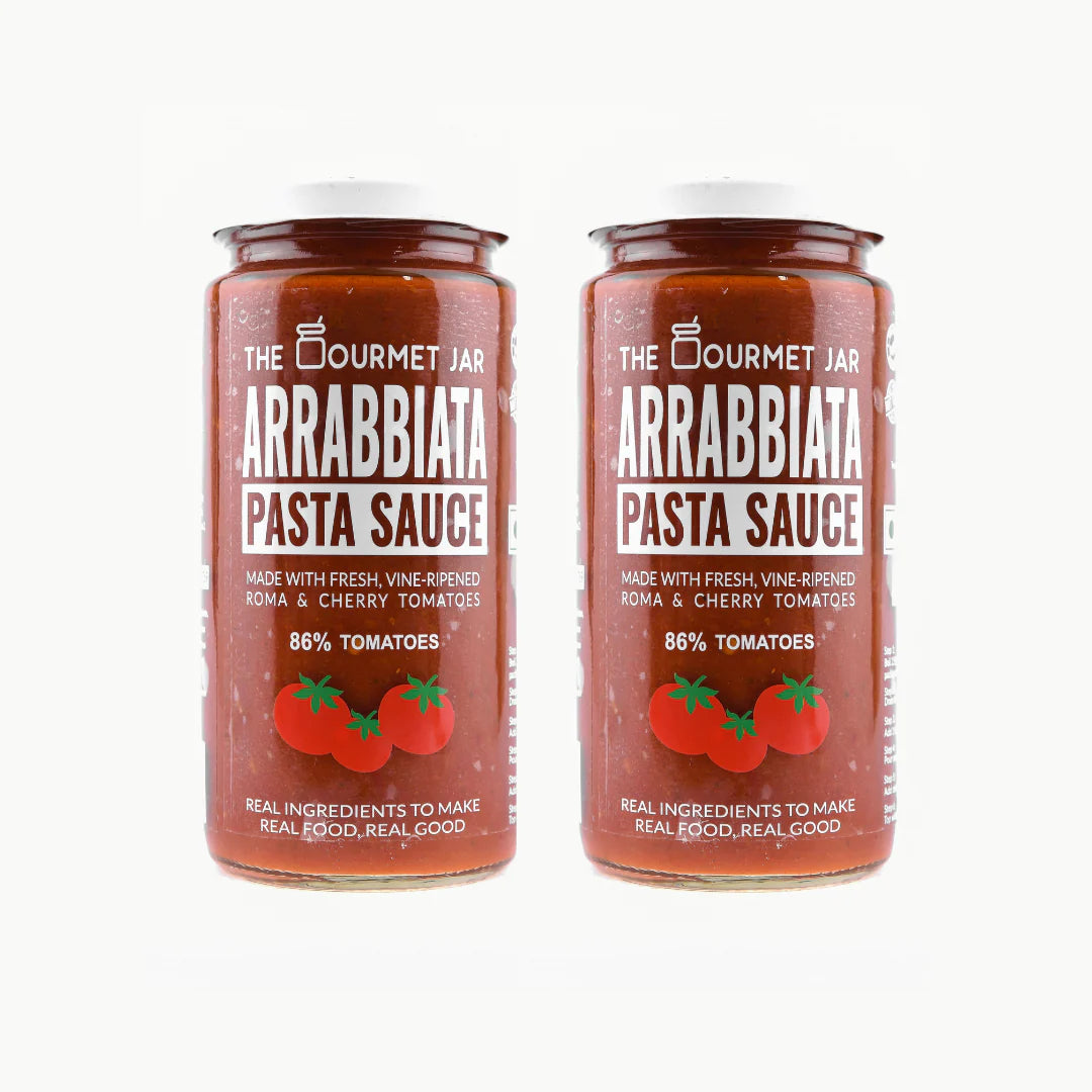 Arrabbiata Pasta Sauce  – Vegan, Gluten Free, Refined Sugar Free, Nut Free &amp;amp; Zero Trans Fat- No Additives &amp; Preservatives - The Gourmet Jar – 390gm