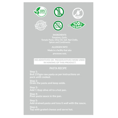 Arrabbiata Pasta Sauce  – Vegan, Gluten Free, Refined Sugar Free, Nut Free &amp;amp; Zero Trans Fat- No Additives &amp; Preservatives - The Gourmet Jar – 390gm