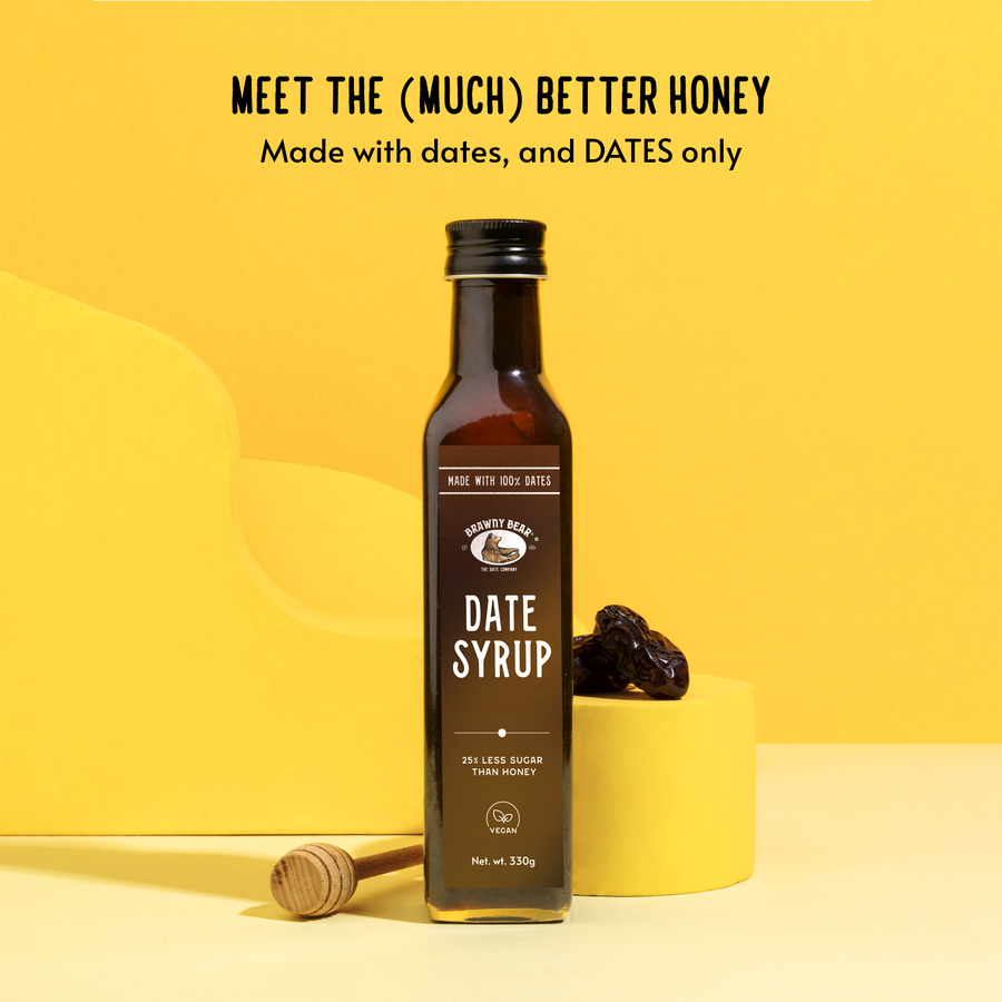 Date Syrup | (Made With 100% Dates) - 25% Less Sugar Than Honey - Vegan - Brawny Bear - 330gm
