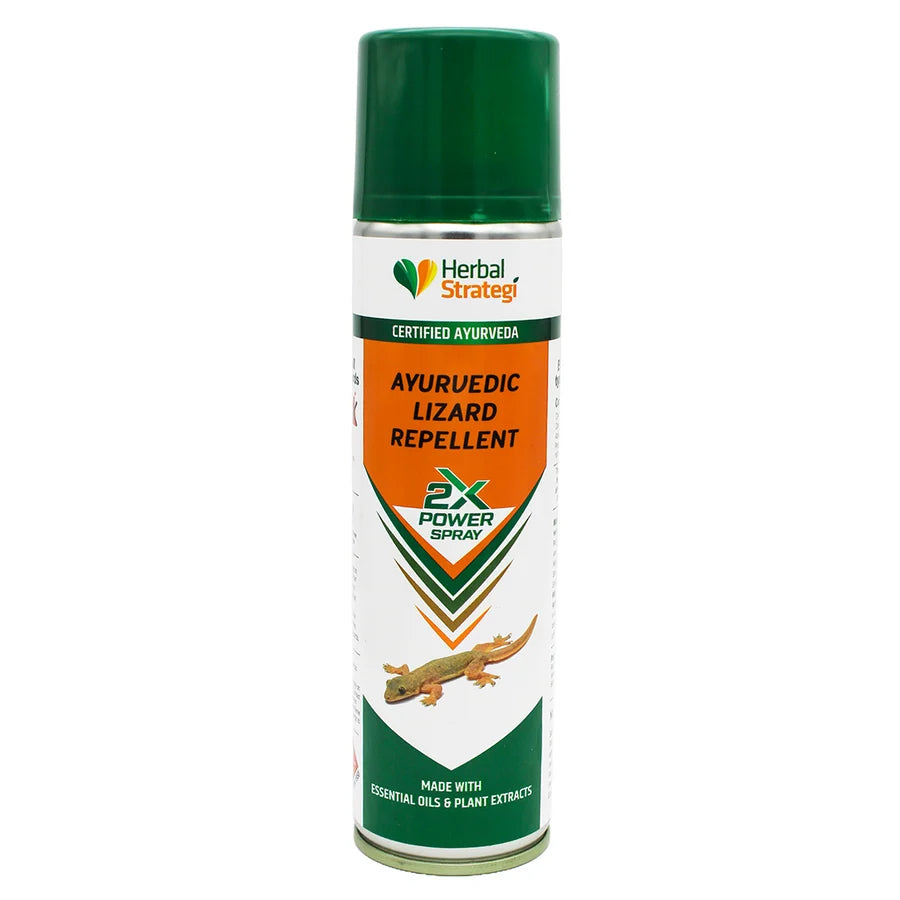 Repellent | Ayurvedic Lizard Repellent (2X Power Spray)-Made With Essential Oils &amp; Plant Extracts -100% Herbal Actives - Certified Ayurveda (AYUSH) - Non-Toxic &amp; Eco friendly - No Side Effects , NO CFC - Herbal Strategi - 200ml