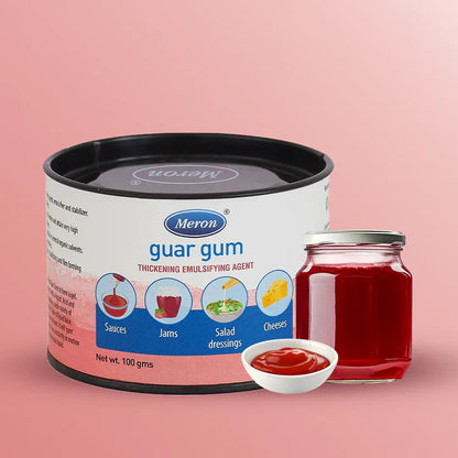 Guar Gum | Thickening Emulsifying Agent-Vegan , Gluten Free, 100% Natural - Sauces, Salad Dressings-Zero Preservatives, Colourless, Non GMO- Meron - 100gm