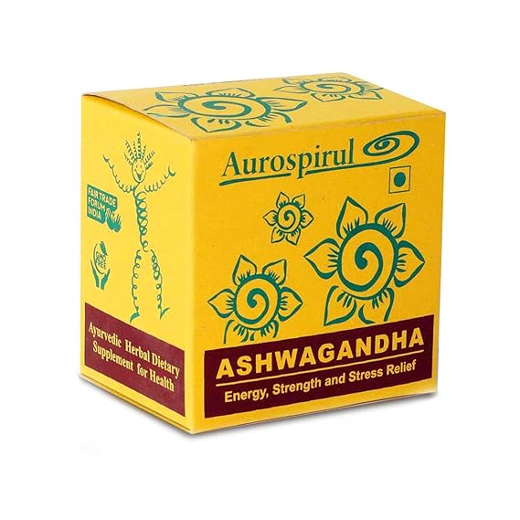 Ashwagandha Capsules | (Energy, Strength and Stress Relief ) - USDA Organic – Vegan & GMO Free – Aurospirul – 100capsules