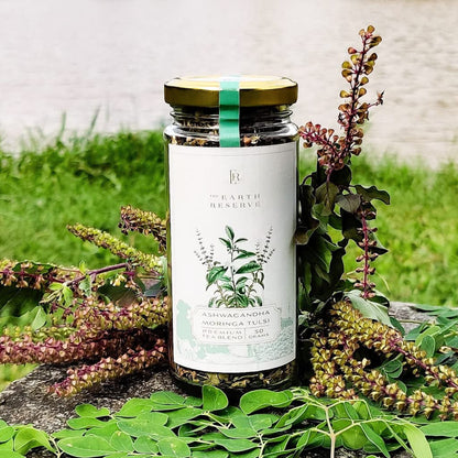 Yogi Tea (Ashwagandha, Moringa &amp; Tulsi) – The Earth Reserve – 50gm