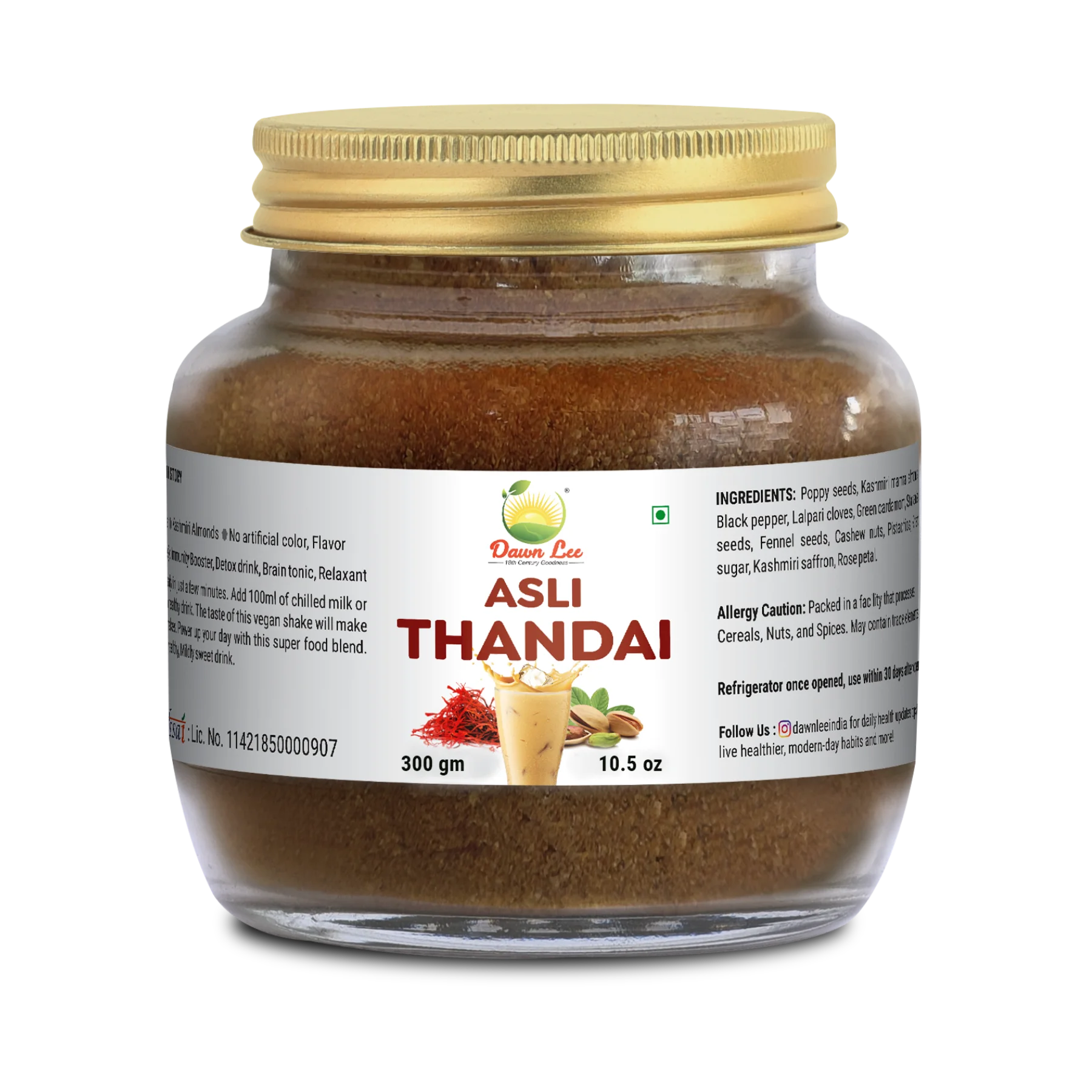 Thandai | Asli Thandai - Vegan, No Added Preservatives &amp; No Artificial Colour Or Flavour - Dawn Lee - 125gm