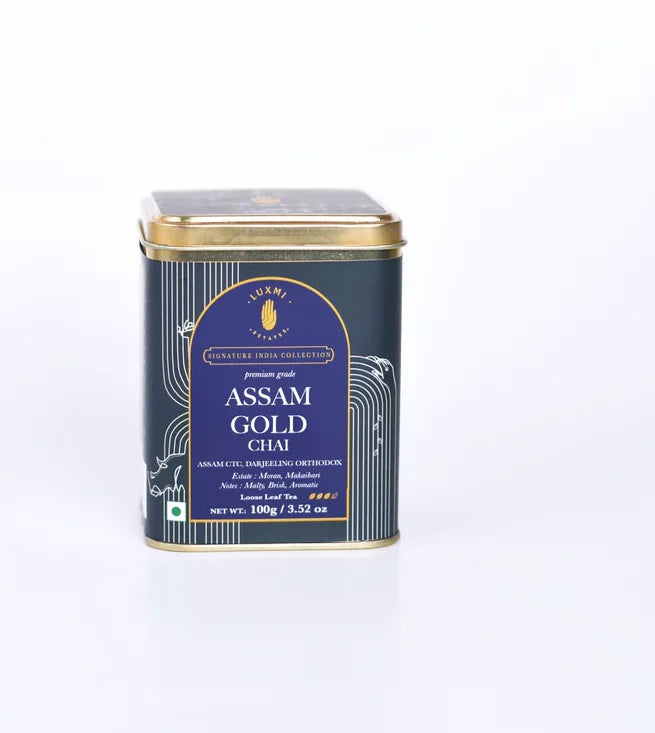 Tea | Assam Gold Chai - Assam CTC - Darjeeling - Orthodox – Malty, Brisk, Aromatic - Organic - Luxmi Estates – 100gm Loose Leaf Tea