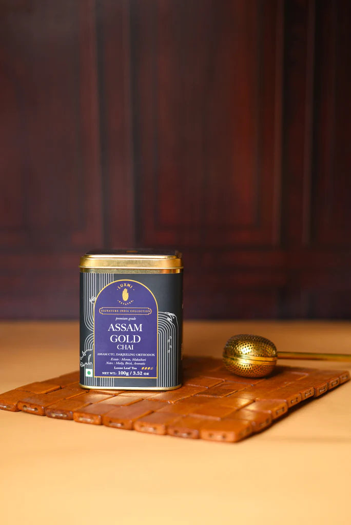 Tea | Assam Gold Chai - Assam CTC - Darjeeling - Orthodox – Malty, Brisk, Aromatic - Organic - Luxmi Estates – 100gm Loose Leaf Tea