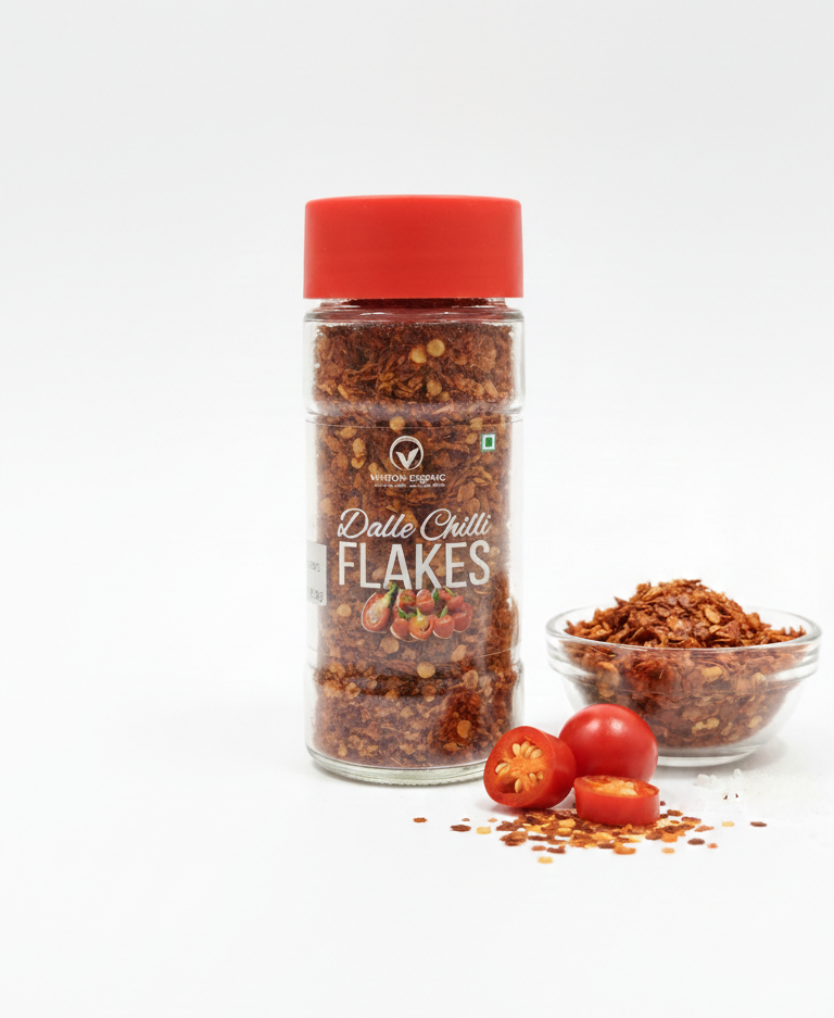 Chilli Flakes |Assorted Dalle Chilli Flakes - Vartoh Organic - 250gm