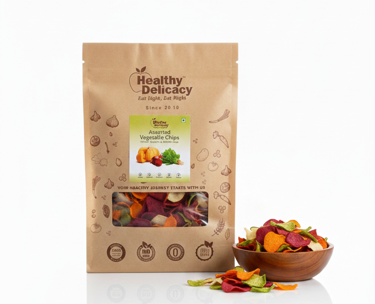Chips| Assorted Vegetable Chips - Healthy Assorted Chips- Gluten Free -Zero Cholesterol and Trans Fat - No Preservative-High Energy-Healthy Delicacy-210gm