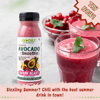 Juice | Avo Berry Blast Smoothie - Summer Drink – Vegan- 100% Fruit Juice-No Added Preservatives, Flavour &amp; Sugar – Avocult – 200