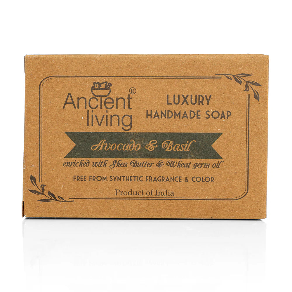 Soap | Avocado &amp; Basil Luxury Handmade Soap - Ancient Living - 100gm