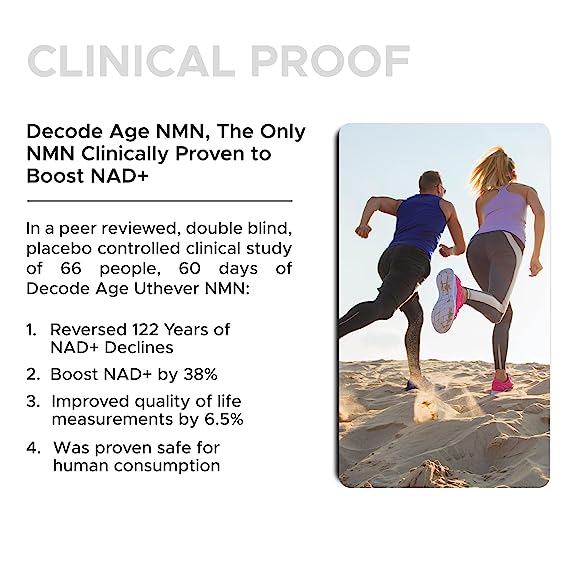 B Nmn 250 | Nad + Booster - Improve Muscle Strength - Vegan, Gluten Free, Dairy Free, Sugar Free &amp;amp; Gmo Free - Decode Age - 30 Capsules