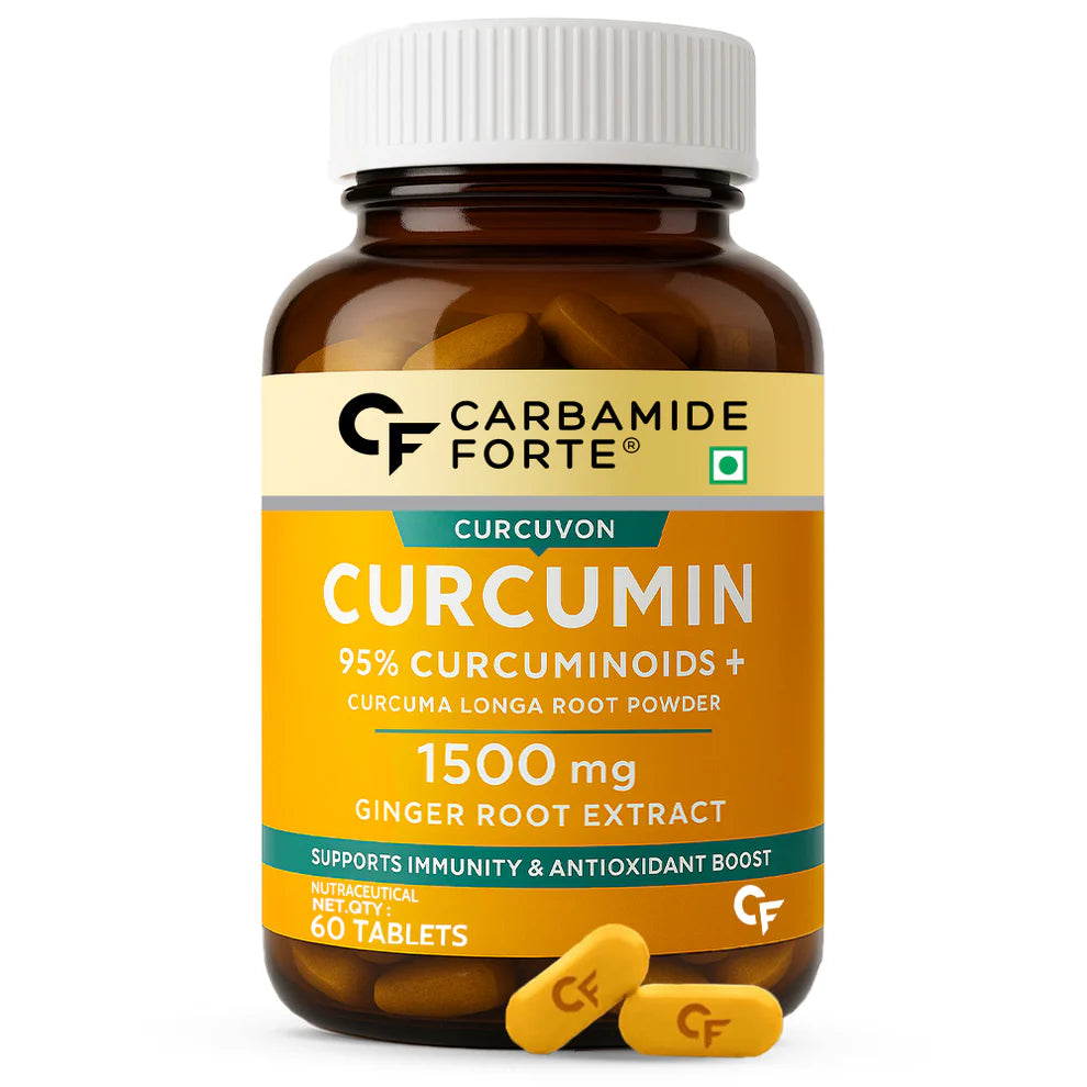Curcumin 95% Curcuminoids+ Piperine 10 mg | Carbamide Forte- 60 Veg Tablets
