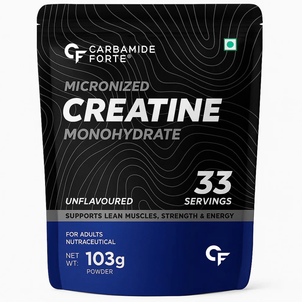 Creatine Monohydrate Unflavoured – Supports Lean Muscles – Strength & Energy – Micronized Powder – Carbamide Forte – 103gm