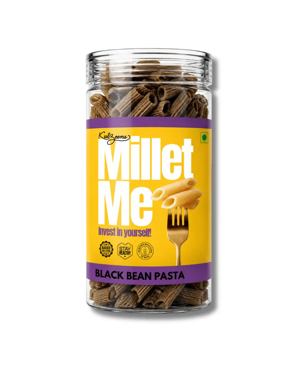 Pasta | Millet Me (Black Bean Pasta) -Exotic High Protein &amp; Keto Style-Gluten Free,- No maida, No wheat, No Artificial Additives, No Preservatives – Kuizeens – 230gm