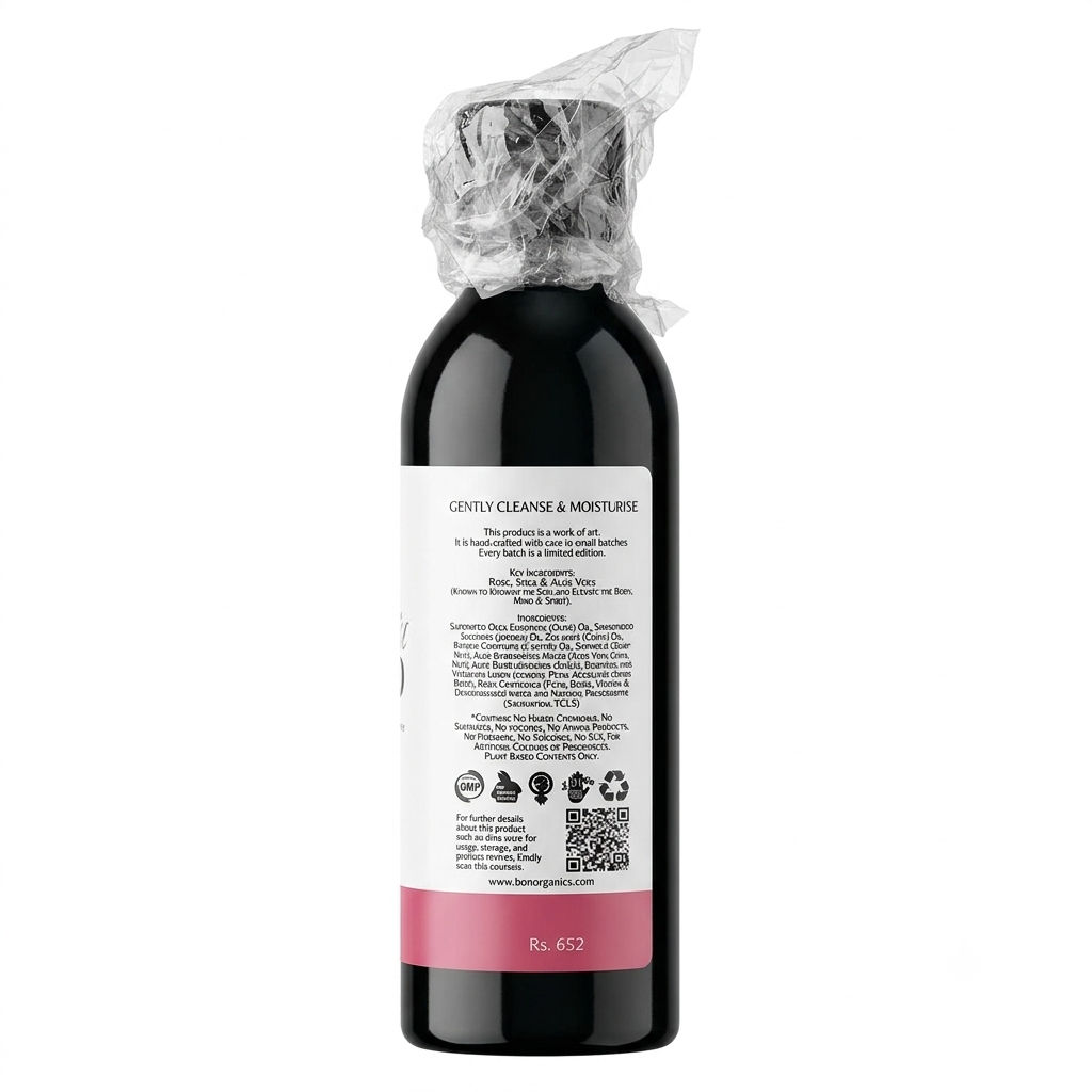 Body Wash | Cream (Rose) - Suitable For All SkinTtypes - Chemical Free, No Sulphate, Silicones, No Artificial Colours &amp;amp; Fragrances - Bon Organics - 250ml