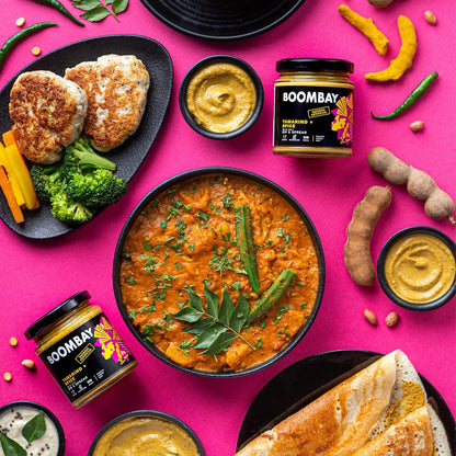 Tamarind + Spice | Dip &amp; Spread (Toasty Tangy Hot) - Curry - Marinade - Dosa - Boombay - 190gm