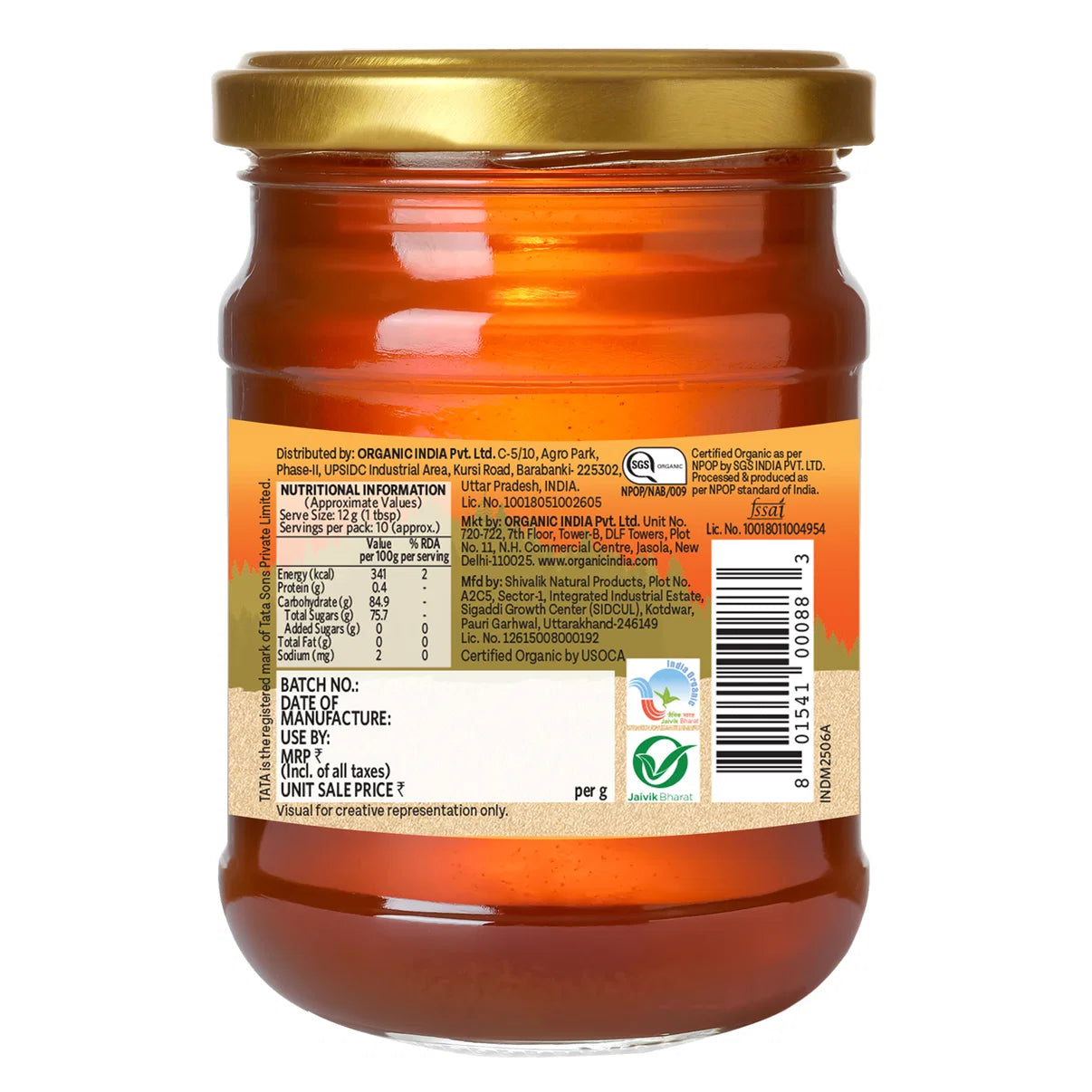 Honey | Saffron Honey -Goodness of Antioxidants -No preservatives- Organic India - 125gm