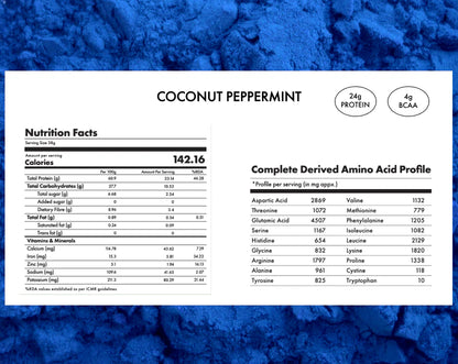 Protein Powder | Plant Protein – No Nonsense - (Coconut Peppermint) - 24gm Protein Per Serving –  Gut Friendly, Lactose Free, No Trans Fat, Soy Free, No Added Sugar, Stevia, Gums, Enzymes &amp; No Added Artificial Flavours - Cosmix – 500gm