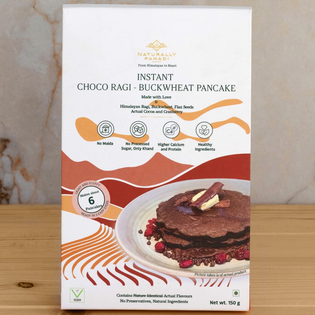 Pancake Mix | (Himalayan Ragi, Buckwheat, Flax Seeds Actual Cocoa And Cramberry) Instant Choco Ragi Buckwheat Pancake Mix - High In Protein &amp; Sugar Free Or No Maida - Naturally Pahadi - 10 Pancakes