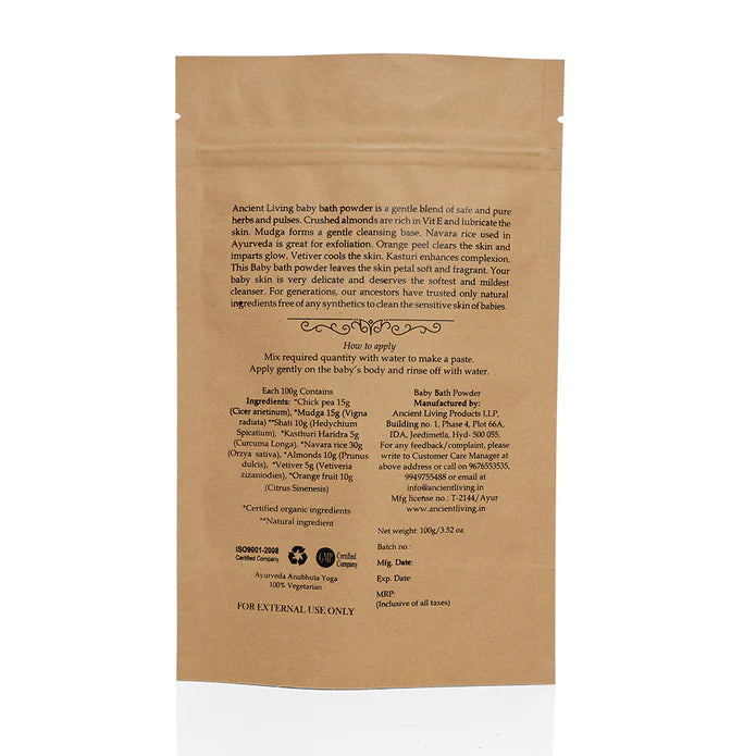 Baby Bath Powder - Pouch – Ancient Living – 100gm