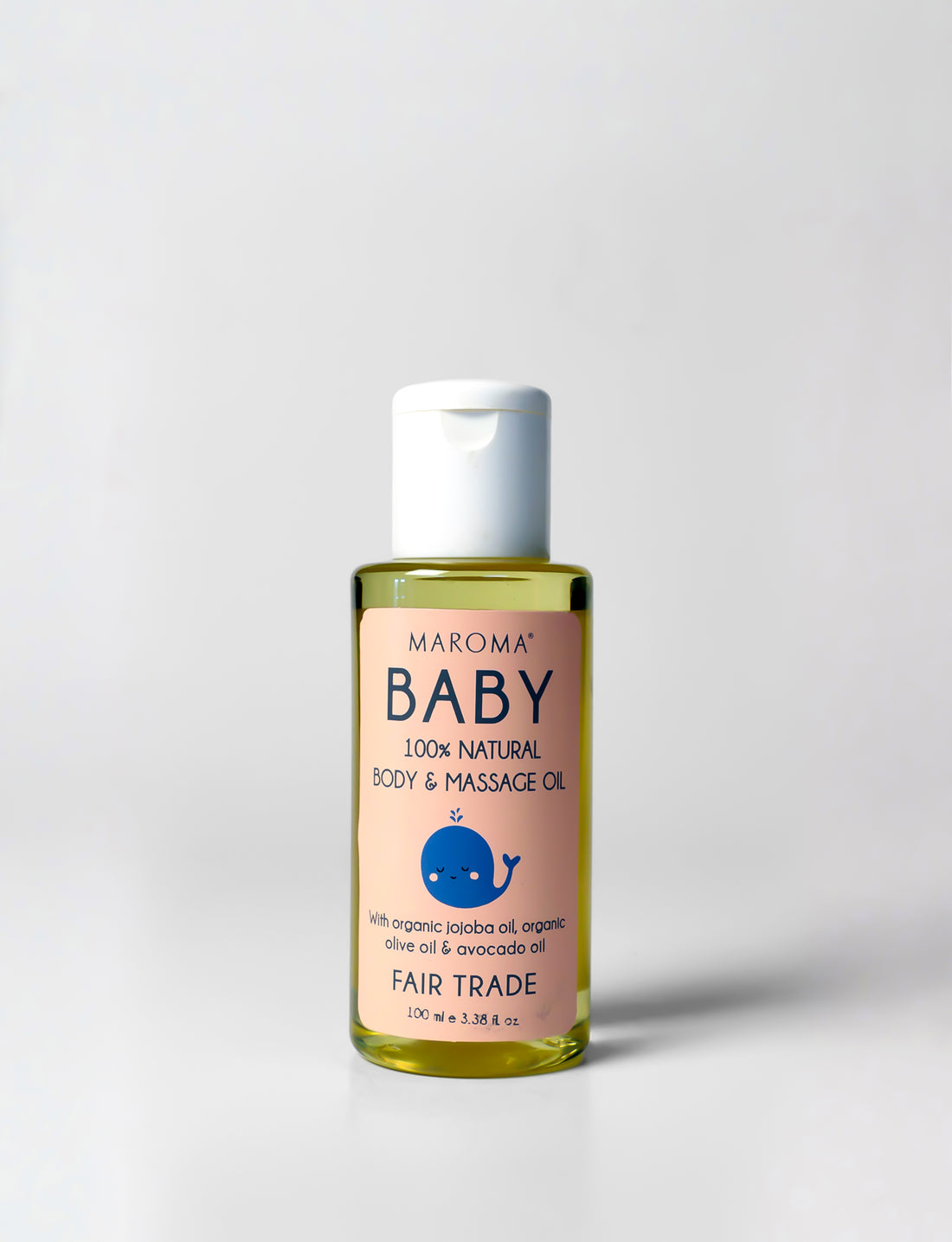 Massage &amp; Body Oil | For Baby (With Organic Jojoba Oil, Organic Olive &amp; Avocado Oil) - Moisturising &amp; Nourishing - 100% Natural - Vegan, Cruelty Free, Palm Oil Free, No Parabens, Silicone, Synthetic Fragrances &amp; No Artificial Color - Maroma - 100ml