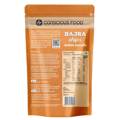 Chips | Bajra Chips (Indian Masala) - Gluten Free, No Trans Fat &amp; No Added Preservatives - Conscious Food - 50gm
