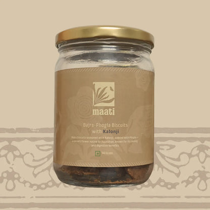 Biscuits | Bajra Phogla Biscuits with Kaliya Jeera (Kalonji)  - No Added Preservatives &amp; No Refined Sugar - maati - 180gm