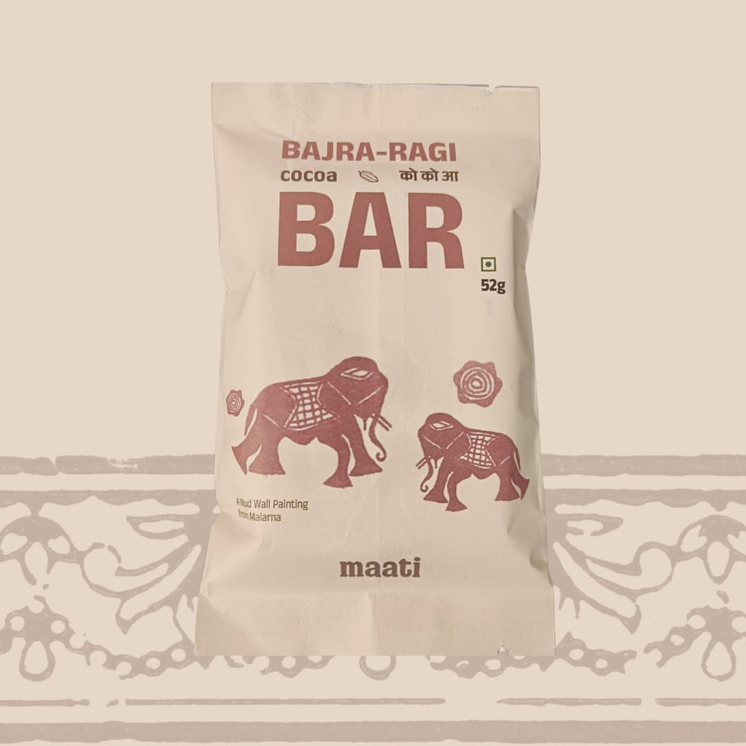 Bar | Bajra Ragi Cocoa Bar - No Added Preservatives &amp; No Refined Sugar - maati - 52gm