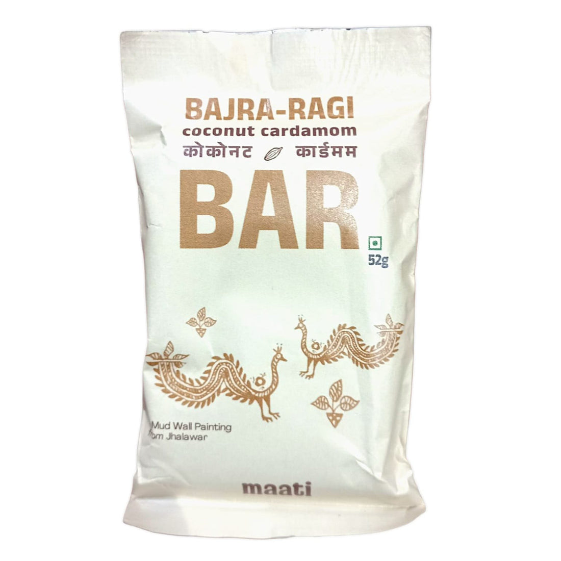 Bar | Bajra Ragi Coconut Cardamom Bar - No Added Preservatives & No Refined Sugar - matti - 52gm