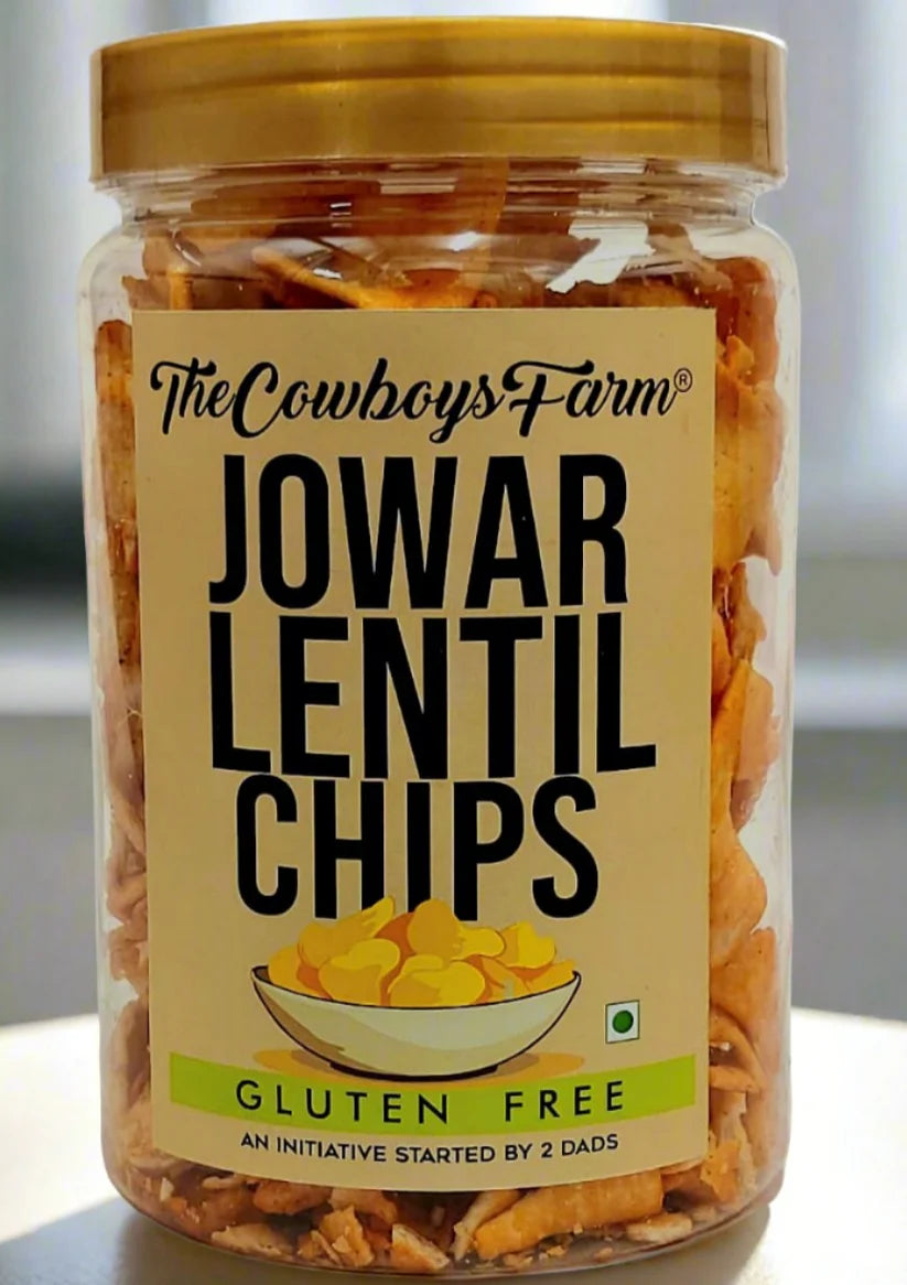 Chips | Jowar Lentil Chips - Baked - Gluten Free, No Palm Oil, No Flavor Enhancer, No Artificial Colors & No Added Preservatives – Natural Ingredients – The Cowboys Farm – 300gm