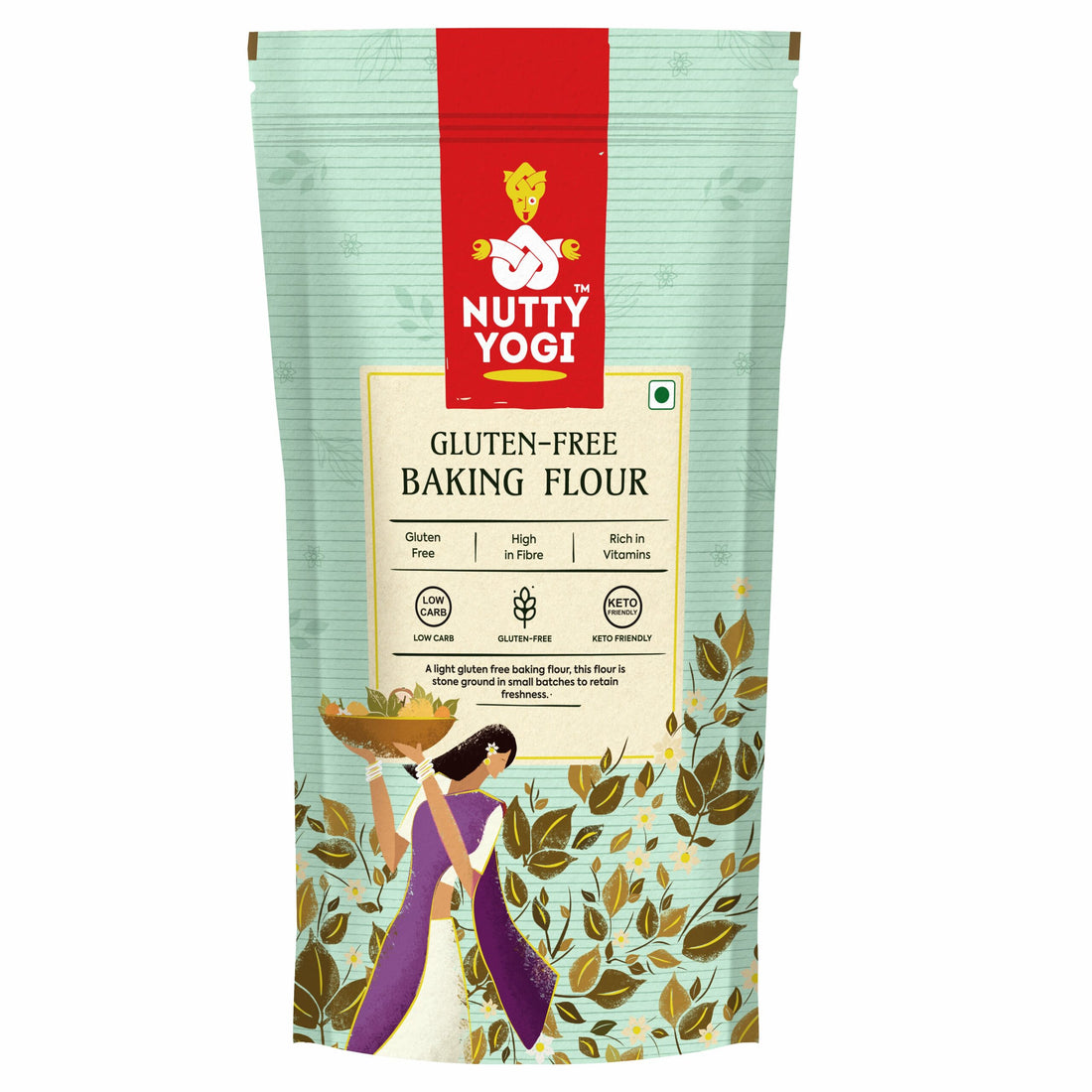 Baking Flour | Gluten Free, High Fibre &amp;amp; Rich In Vitamins - Nutty Yogi - 800gm