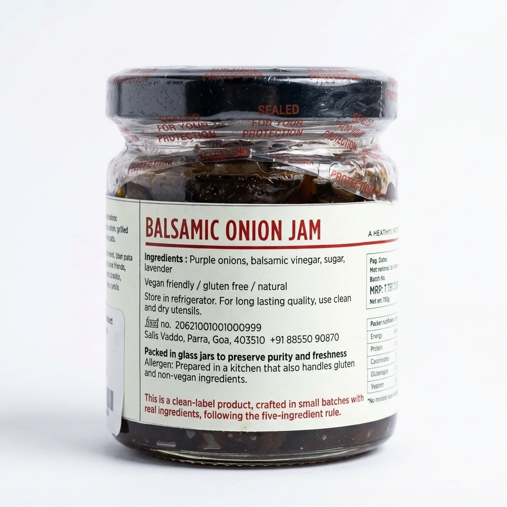 Relish Jam | Balsamic Onion Jam (Caramelised Relish With Lavender )- 100% Natural - Vegan &amp; Gluten Free-No Preservative - GOAJARS - 100gm