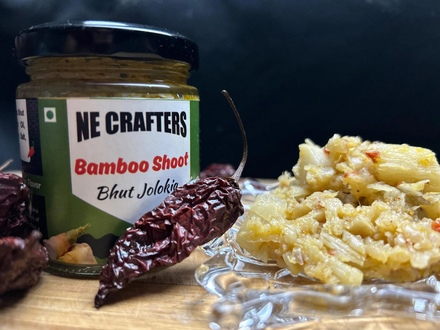 Pickle | Bamboo Shoot With Bhut Jolokia - No Added Preservatives Or Flavour - Ne Crafters – 100gm