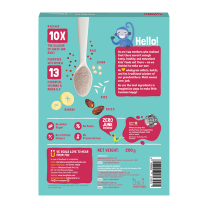 Cereal | (Banana, Ragi &amp; Rice With Milk) - No Added Sugar, No Maida &amp; No Added Preservatives - Slurrp Farm - 200gm