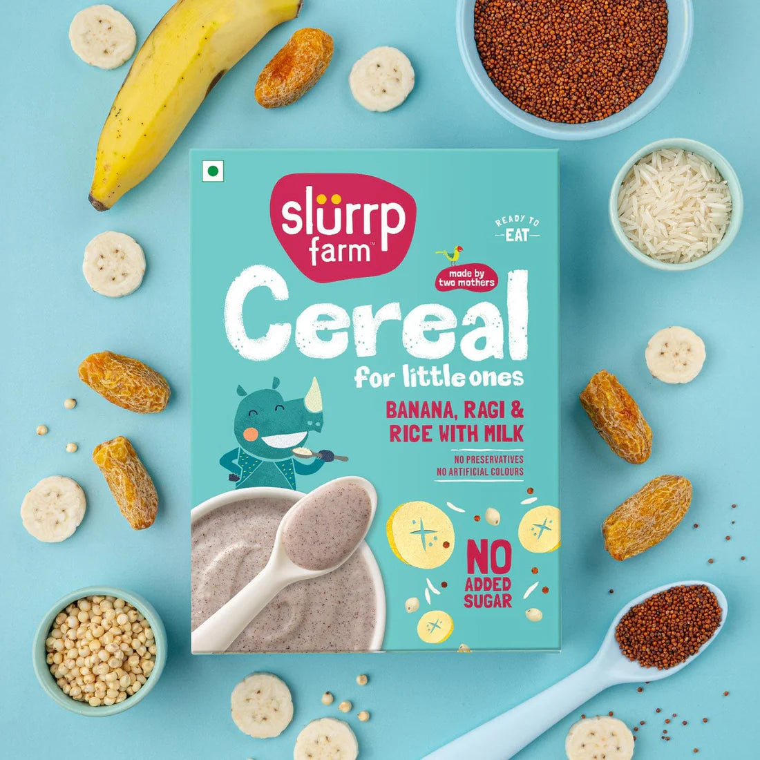 Cereal | (Banana, Ragi &amp; Rice With Milk) - No Added Sugar, No Maida &amp; No Added Preservatives - Slurrp Farm - 200gm