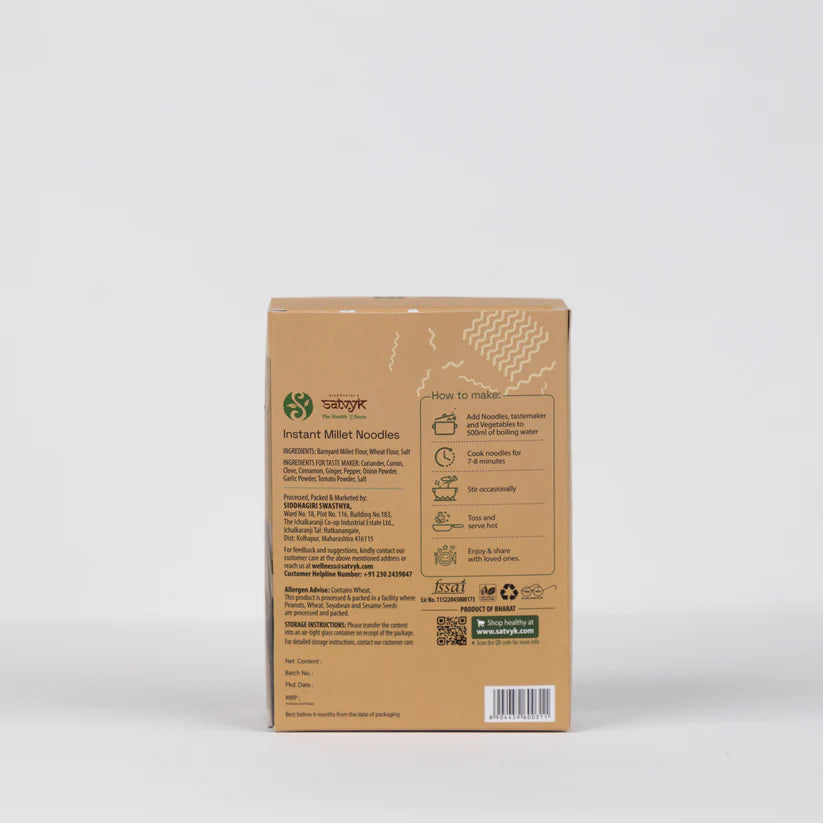 Noodles | Barnyard Millet Noodles - With Tastemaker - Satvyk - 175gm
