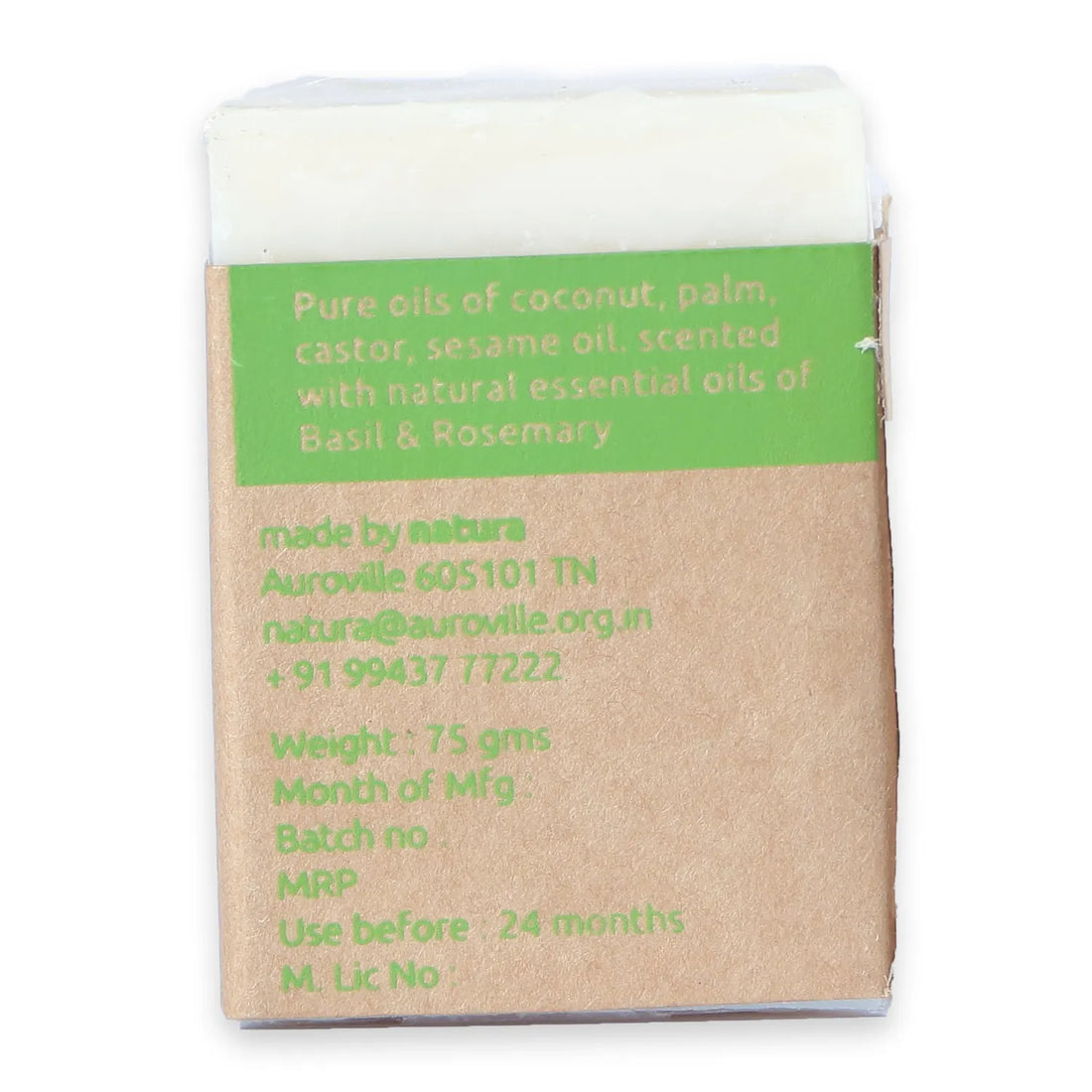 Soap | Basil &amp;amp; Rosemary Bath Soap – Chemical Free, No Added Colorants Or No Fragrances – natura – 75gm
