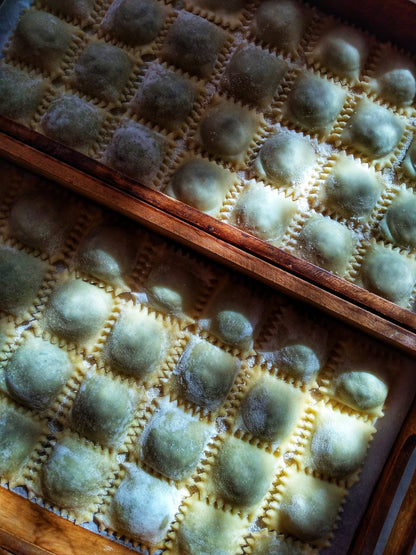 Pasta | Basil Pesto &amp; Ricotta Ravioli - Handmade - Eggless &amp; No Maida - Nature&