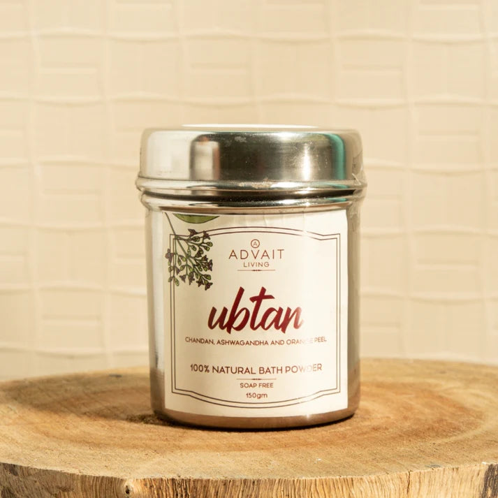 Bath Powder | Chandan, Ashwagandha And Moringa Leaf - Natural - Cruelty Free, No Added Preservatives, Soap Free &amp;amp; No Added Chemical - Advait Living - 150gm